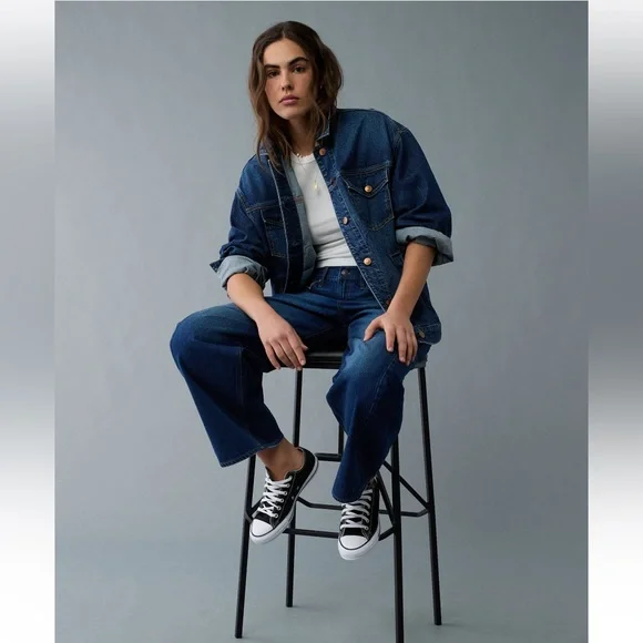 American Eagle Ex-Boyfriend Denim Jacket - Picture 1 of 7